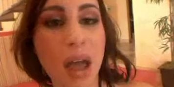 Whitney Big Tits Stevens swallow cum after fuck