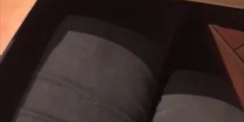 Girl pissing her pants at a restaurant