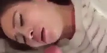 Asian Girlfriend Blowing Her Big Dick Boyfriend