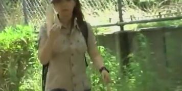 Hot Asian girl scout hear that no panties sharks never bite