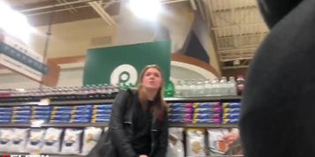 white milf sees bbc bulge