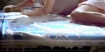 Sexy girl washing car