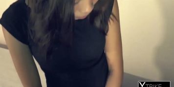 Horny dude bangs shaved pussy of a sexy Asian amateur chick in a hotel room