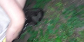 Recording myself while peeing outside talking to my friend 