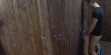 Guys fuck European girls through a hole in the wall in Prague (Life with)