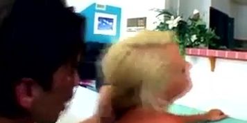 Blonde slut gets ass filled and sucks big dong