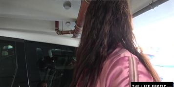 Cute girl masturbates publicly in a parking garage (Coco De Mal, Sandra Shine)