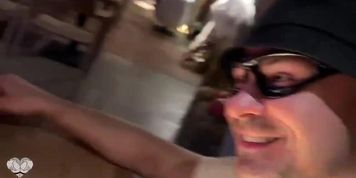 Came on a date with LUSH VIBRO TOY in pussy, public MASTURBATE under the table