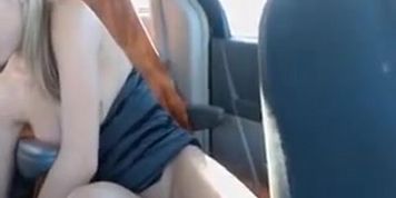 Spying on Sexy Blonde Masturbating in the Car