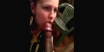Sexy Brunette Sucks BBC