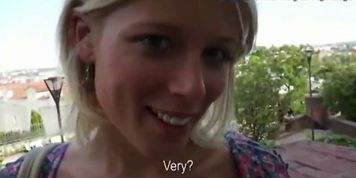 Hot blonde fucked in public by a stranger