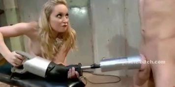 Vorascious blonde mistress with hot big boobs forcing her man sex