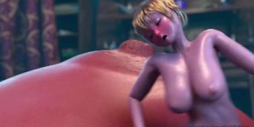 Devil&#'s Cookie - Ending III (Giantess, Futanari, Insertion, Oral Vore, Couple, Cockvore)