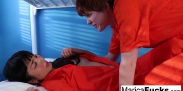 New inmate Marica meets prison bully Lily (Zena Little)