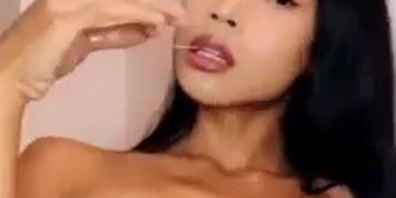 Ladyboy cum tastes like candy