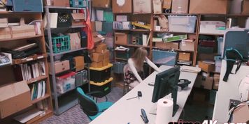 Shoplifter gets caught and taken to an office for sex
