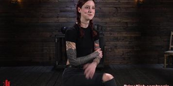 Tattooed redhead slave Cam Damage tormented