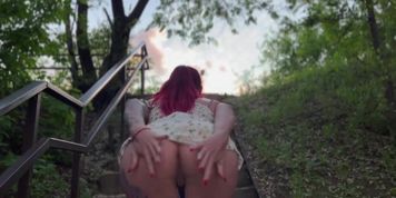 Real public sex on a balcony. Stranger encounter during a holiday.