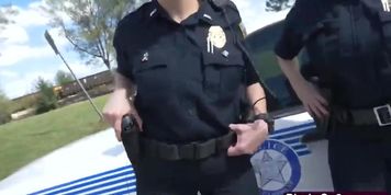 Two busty cops going rough on a horny balck guy