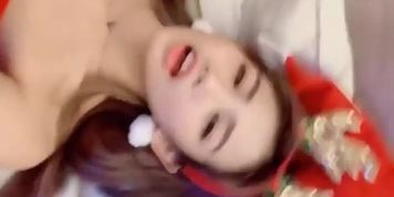 asian girlfriend on christmas