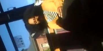 Whoopie sits at the Bus stop