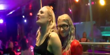 Pornstars dancing and fucking in a club