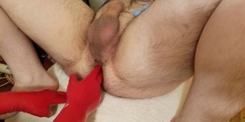 First Time Double Fisting Destroys his Sloppy Asshole and makes him Moan