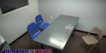 Big black dude arrives at the interrogatory room after three horny cops arrest him.