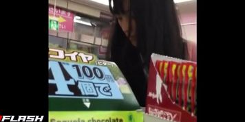 Cum on Japanese Teen in Store