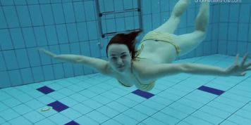 Little boobs teen Lada underwater naked