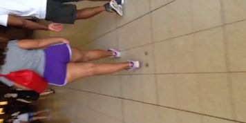 Amazing sexy big black ass in tiny shorts 