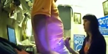 chick fucks for a job