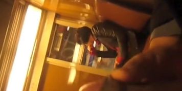 Public masturbation on the train across from a girl