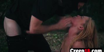 Raylin Ann Gets Hands Tied And Banged Outdoors