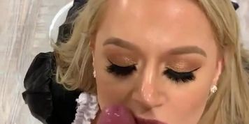 Blonde Maid Loves Sucking Cock