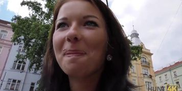 HUNT4K. Slutty girl rides stranger's rod in front of crushed cuckold