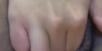 slut masturbates to orgasm during work