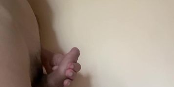 Sweet boy all naked at his livingroom mastrubate extremely long cock