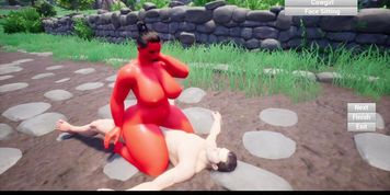 Feign gameplay red skin PAWG BBW cowgirl facesitting missionary