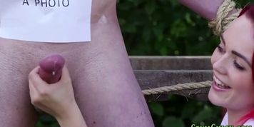 Uniformed Brits suck tied up losers cock