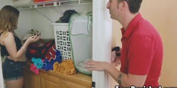 Uncle Ike pulls her into the living room and proceeds to fuck out of her naughty teen cunt