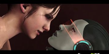 Tight wet cunt gets fucked by robot futa
