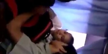 Pinoy Student being masturbated by his gf in a public bus - totnakan.com