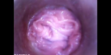 Silvia DeLuxe sticks camera inside her vagina