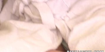 Airi Mashiro performs oral fuck-a-thon on a prick until every spurt of jism is released.