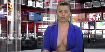Zjarr TV - Big Titted Newsreader Greta Hoxha (Simona Nikolay)