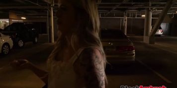Inked blonde Holly fucks monster BBC cowgirl after blowjob
