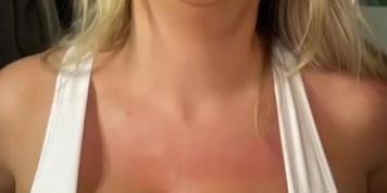 Juicy Lucie Tittyfucks in a hooters top