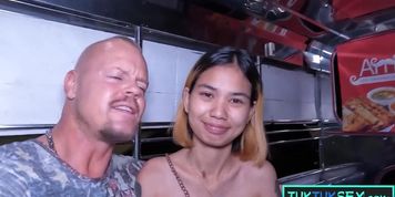 Tiny Thai teen girl picked up in Pattaya with a Tuk Tuk for sex