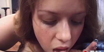 Fat chesty woman sucking dick